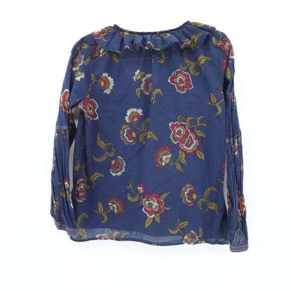 Madewell x Warm Shirt Womens Medium Floral Ruffle Long Sleeve Boho Fall Flowy - Picture 2 of 16